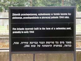 sign at Auschwitz swimming pool